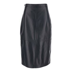 Antonelli Women 'Kinder' Black Skirt With Rear Single Slit In Leather Woman